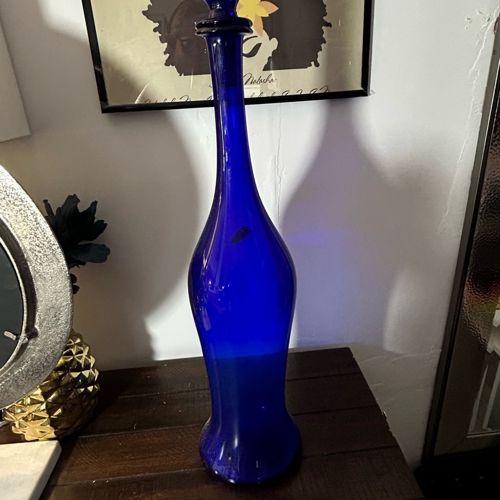 Elegant Blue Glass Vase